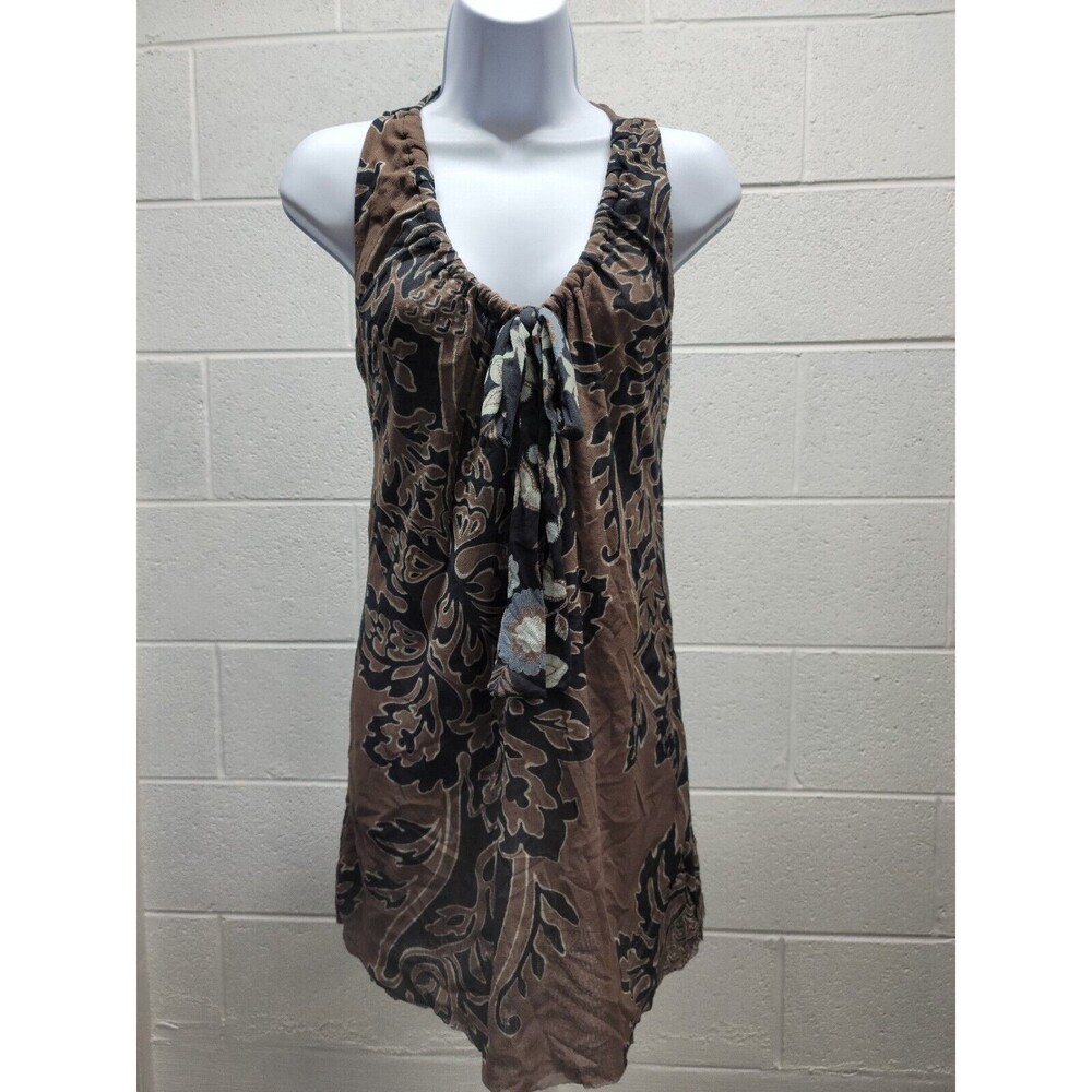 Anthropologie SWEET PEA by STACY FRATI Women's Brown, Cream, Nylon Dress Size L